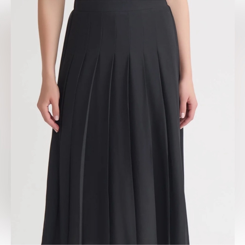 Eileen Fisher Black Maxi Skirt 100% silk USA S